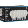 Mexen Vintis 6x Filamenta LED spuldze E27, G80, 10W, Neitrāla - 4000K, 1320 lm, caurspīdīga - L155-E27-1040-00x06