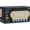 Mexen Vintis 6x LED-filamentlampa spiral E27, G80, 2W, Varm - 2200K, 170 lm, bärnsten - L165-E27-0222-50x06
