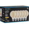 Mexen Vintis 6x LED kvēldiega spirāles spuldze E27, G80, 4W, Silta - 2200K, 360 lm, dzintara - L165-E27-0422-50x06