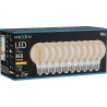 Mexen Vintis 10x LED E27 kvēldiega spirāles spuldze, G80, 4W, Silta - 2200K, 360 lm, dzintara - L165-E27-0422-50x10
