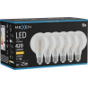 Mexen Vintis 6x Spuldze ar LED spirāles pavedienu, E27, G80, 4W, Silta - 2700K, 420 lm, caurspīdīga - L165-E27-0427-00x06