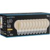 Mexen Vintis 10x Spuldze filamenta spirāle LED E27, G80, 6W, Silta - 2200K, 530 lm, dzintara - L165-E27-0622-50x10