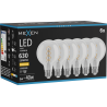 Mexen Vintis 6x żarówka filament spirala LED E27, G80, 6W, Ciepła - 2700K, 630 lm, clear - L165-E27-0627-00x06