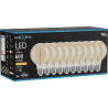 Mexen Vintis 10x LED-filament-glödlampa spiral E27, G80, 8W, Varm - 2200K, 600 lm, bärnsten - L165-E27-0822-50x10