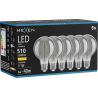 Mexen Vintis 6x Filament spiraal LED-lamp E27, G80, 8W, Warm - 2700K, 510 lm, rook - L165-E27-0827-70x06
