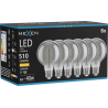 Mexen Vintis 6x LED spirāles kvēldiega spuldze E27, G80, 8W, Silts - 2700K, 510 lm, dūmi - L165-E27-0827-70x06
