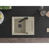 Mexen Enzo fregadero de granito de 1 seno con escurridor y grifo de cocina Rita, beige - 6506-69-670300-70