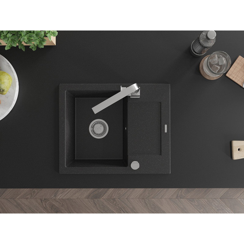 Mexen Enzo νεροχύτης γρανίτης 1-δοχείου με στραγγιστήρι και μπαταρία