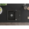 Mexen Enzo granit wastafel 1-kompartiment met afdruiprek en keukenmengkraan Rita, zwart/goud metallic - 6506-75-670300-70