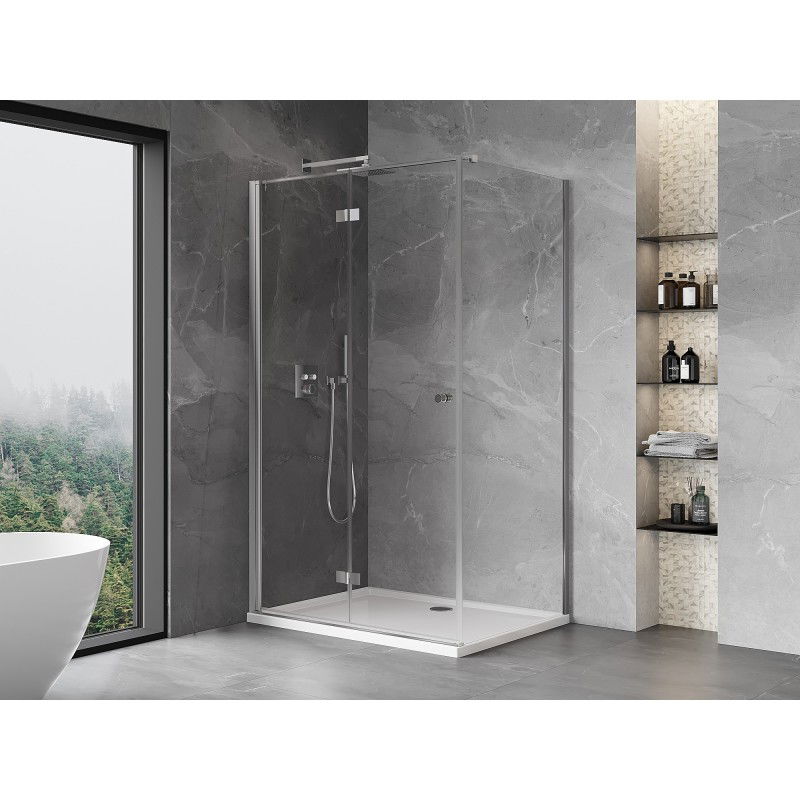Mexen Mist-F vouwbare douchecabine links 95 x 90 cm, transparant, chroom - 8A6T-095-090-01-00-L