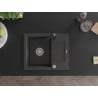 Mexen Enzo granitizlietne ar vienu kameru un notekpaplāti, ar virtuves jaucējkrānu Rita, melna ar punktiņiem
