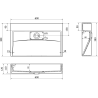 Mexen Ava bladmontage wastafel gemaakt van conglomeraten B/O 60 x 38 cm, wit - 23016000