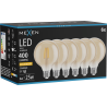 Mexen Vintis 6x Lampadina a filamento LED E27, G95, 4W, Calda - 2200K, 400 lm, ambra - L157-E27-0422-50x06