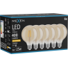 Mexen Vintis 6x LED E27 kvēldiega spuldze, G95, 4W, Silta gaisma - 2200K, 400 lm, dzintars - L157-E27-0422-50x06