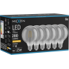 Mexen Vintis 6x LED Filament Glühbir kämp Sëtz, G95, 4W, Wärm - 2200K, 280 lm, Rauch - L157-E27-0422-70x06
