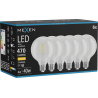 Mexen Vintis 6x Lampadina a filamento LED E27, G95, 4W, Calda - 2700K, 470 lm, chiara - L157-E27-0427-00x06