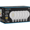 Mexen Vintis 6x LED filament spuldze E27, G95, 4W, Silta - 2700K, 470 lm, caurspīdīgs - L157-E27-0427-00x06
