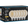 Mexen Vintis 6x Filamenta LED spuldze E27, G95, 6W, Silta - 2200K, 600 lm, dzintars - L157-E27-0622-50x06