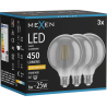 Mexen Vintis 3x żarówka filament LED E27, G95, 6W, Ciepła - 2200K, 450 lm, smoke - L157-E27-0622-70x03