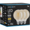 Mexen Vintis 3x żarówka filament LED E27, G95, 6W, Ciepła - 2700K, 600 lm, amber - L157-E27-0627-50x03