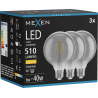 Mexen Vintis 3x żarówka filament LED E27, G95, 6W, Ciepła - 2700K, 510 lm, smoke - L157-E27-0627-70x03