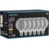 Mexen Vintis 6x lampadina a filamento LED E27, G95, 6W, Calda - 2700K, 510 lm, fumé - L157-E27-0627-70x06