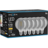Mexen Vintis 6x Vītņu spuldze LED E27, G95, 6W, silta - 2700K, 510 lm, dūmu krāsas - L157-E27-0627-70x06