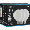 Mexen Vintis 3x LED kvēldiega spuldze E27, G95, 6W, Neitrāla - 4000K, 720 lm, caurspīdīga - L157-E27-0640-00x03