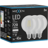 Mexen Vintis 3x żarówka filament LED E27, G95, 6W, Neutralna - 4000K, 720 lm, clear - L157-E27-0640-00x03