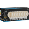 Mexen Vintis 10x LED šķiedras spuldze E27, G95, 8W, Silta - 2200K, 750 lm, dzintara - L157-E27-0822-50x10