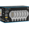 Mexen Vintis 6x Lampadina a filamento LED E27, G95, 8W, Calda - 2700K, 680 lm, smoke - L157-E27-0827-70x06