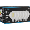 Mexen Vintis 6x LED filamenta spuldze E27, G95, 10W, Neitrāla - 4000K, 1320 lm, caurspīdīga - L157-E27-1040-00x06