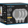Mexen Vintis 3x lampadina a filamento a spirale LED E27, G95, 6W, Calda - 2200K, 350 lm, smoke - L167-E27-0622-70x03