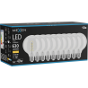 Mexen Vintis 10x spirālveida LED spuldze E27, G95, 6W, Silta - 2700K, 630 lm, caurspīdīga - L167-E27-0627-00x10