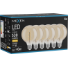 Mexen Vintis 6x LED-filamentspirallampa E27, G95, 6W, Varm - 2700K, 530 lm, amber - L167-E27-0627-50x06
