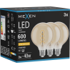 Mexen Vintis 3x LED-filamentlampa spiral E27, G95, 8W, Varm - 2200K, 600 lm, amber - L167-E27-0822-50x03