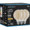 Mexen Vintis 3x LED spuldze spirālveida E27, G95, 8W, Silta - 2200K, 600 lm, ambra - L167-E27-0822-50x03
