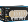 Mexen Vintis 6x Filament-LED spiraalilamppu E27, G95, 8W, Lämmin - 2200K, 600 lm, meripihka - L167-E27-0822-50x06