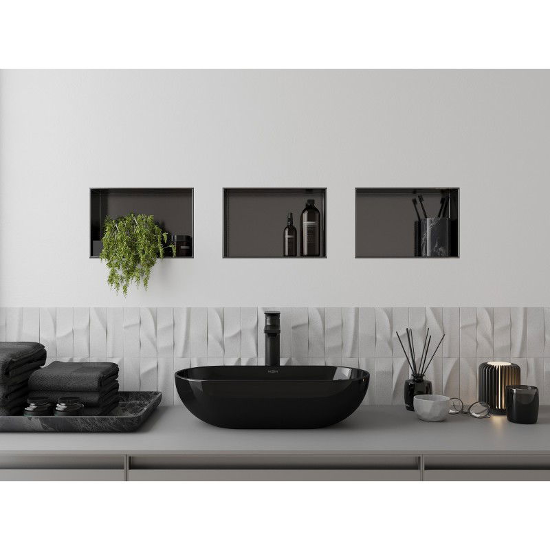 Mexen X-Wall-NR Nischenregal ohne Flansch 30 x 20 cm, gebürstet Gun Grey - 19E1302010