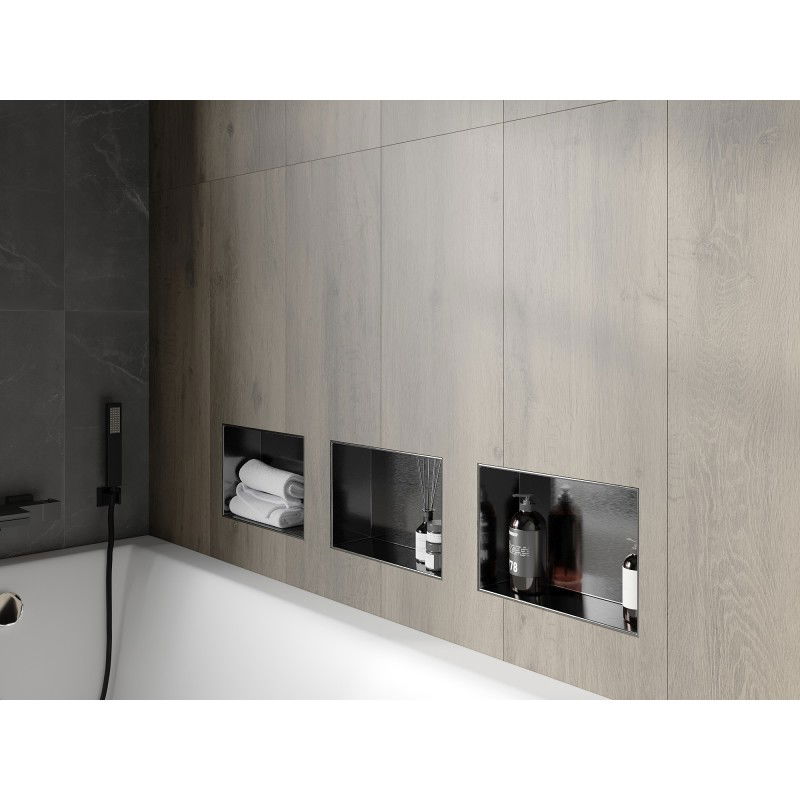 Mexen X-Wall-NR Ράφι τοίχου χωρίς πλαίσιο 30 x 20 cm, γκρι όπλου βουρτσισμένο