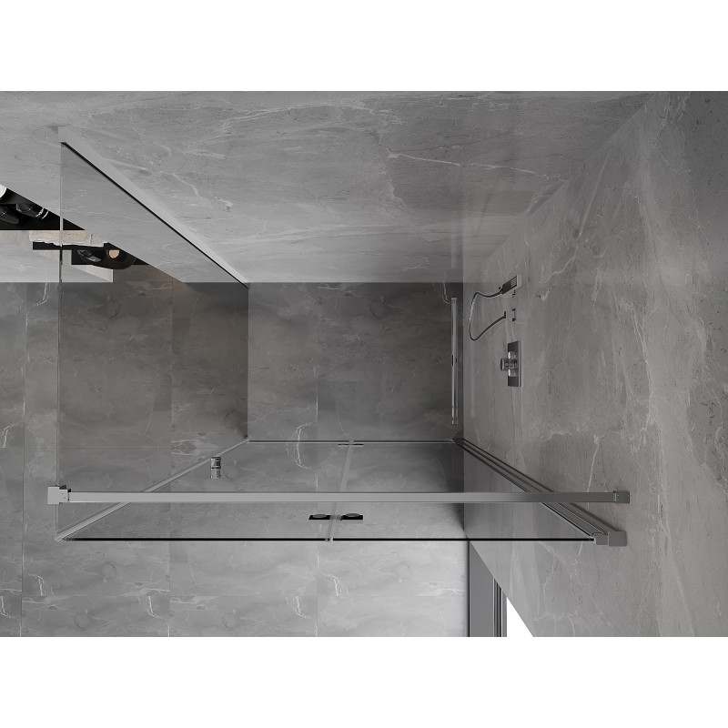 Mexen Mist-F kokkupandav dušinurk parempoolne 115 x 80 cm, läbipaistev, kroom - 8A6T-115-080-01-00-P