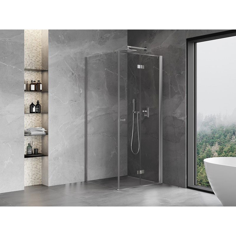 Mexen Mist-F cabine de douche pliante droite 85 x 85 cm, transparent, chromé - 8A6T-085-085-01-00-P