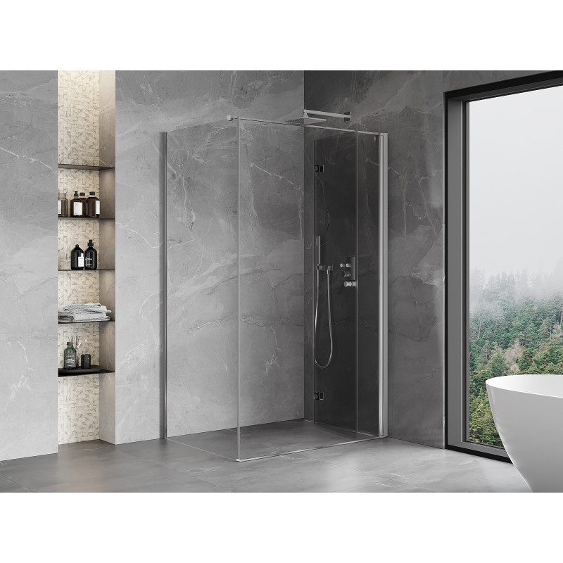 Mexen Mist-F kokkupandav dušinurk parem 120 x 90 cm, läbipaistev, kroom - 8A6T-120-090-01-00-P