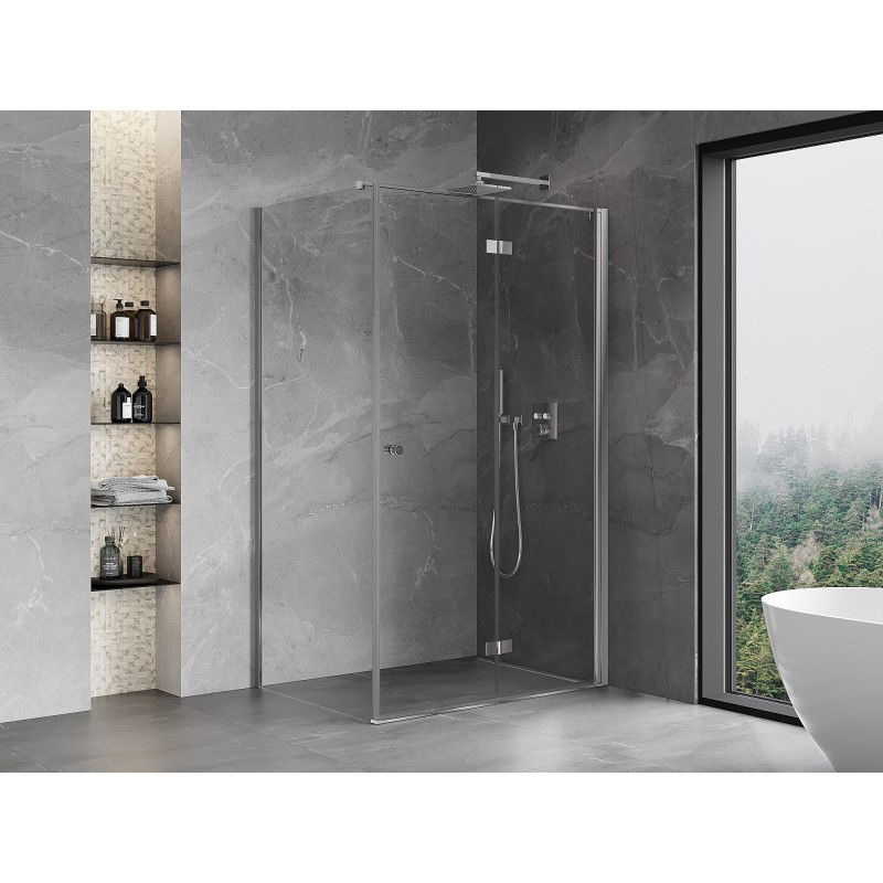 Mexen Mist-F Klappbare Duschkabine rechts 115 x 100 cm, transparent, Chrom - 8A6T-115-100-01-00-P