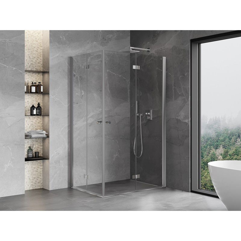 Mexen Mist-F Duo cabine de douche pliable droite 90 x 110 cm, transparent, chrome - 8A6-090L-110P-01-00