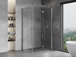 Mexen Mist-F Duo faltbare Duschkabine rechts 80 x 120 cm, transparent, Chrom - 8A6-080L-120P-01-00