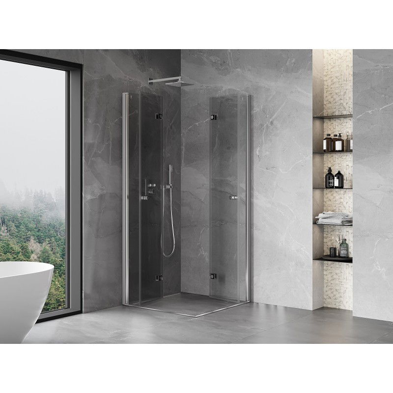 Mexen Mist-F Duo cabina de ducha plegable 110 x 110 cm, transparente, cromo - 8A6-110L-110P-01-00