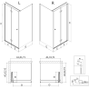 Mexen Mist-F opklapbare douchecabine rechts 80 x 100 cm, transparant, goud geborsteld - 8A6T-080-100-55-00-P