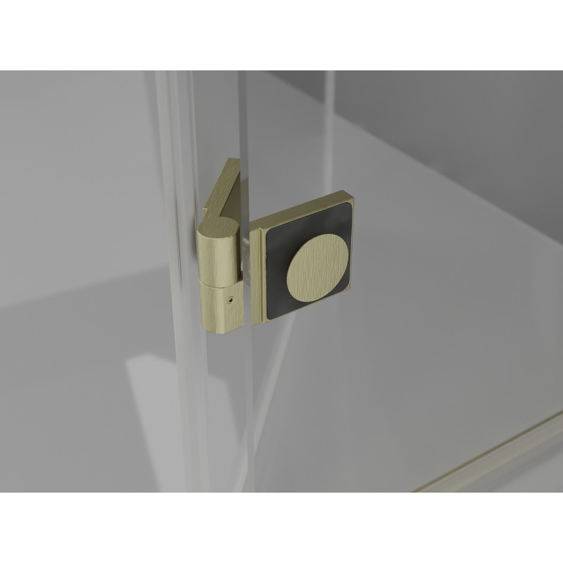 Mexen Mist-F opklapbare douchecabine rechts 80 x 100 cm, transparant, goud geborsteld - 8A6T-080-100-55-00-P