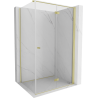 Mexen Mist-F opklapbare douchecabine rechts 80 x 100 cm, transparant, goud geborsteld - 8A6T-080-100-55-00-P